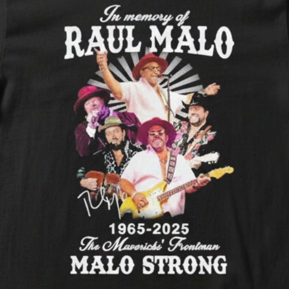 Raul Malo Tribute T-Shirt 1965–2025 Malo Strong Graphic Tee Vintage Style Music - Picture 2 of 3
